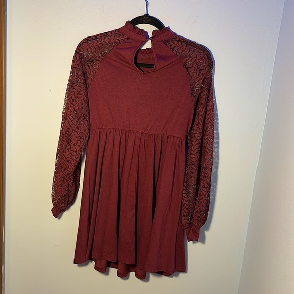 LACE T-SHIRT MINI DRESS - Picture 2 of 4